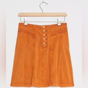 Anthropologie Size 4 Briony Mini button up burnt orange skirt great condition